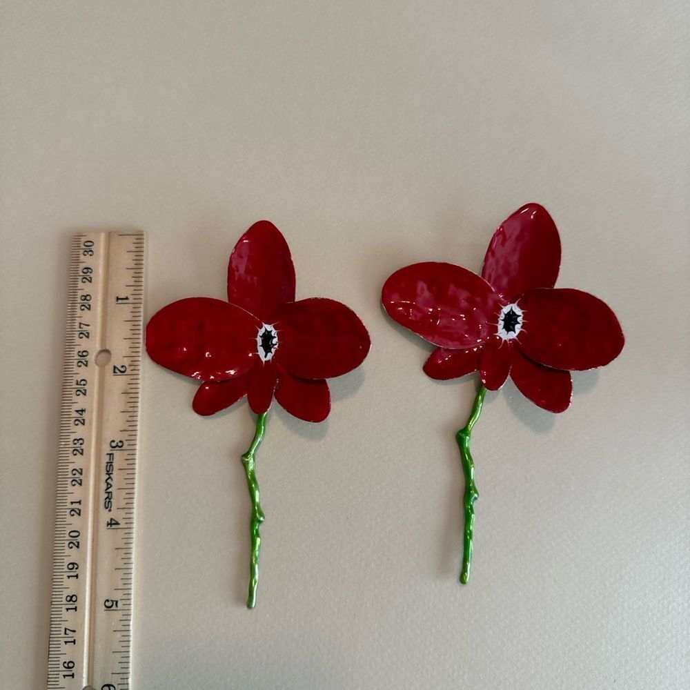 Flower statement earrings N1034 - Picture 5 of 5